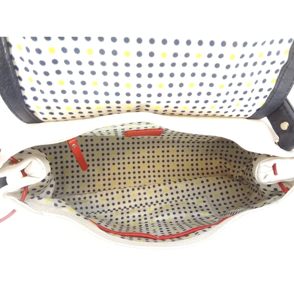 Kate Spade Shoulder Bag Cream Red Leather Good Colorblock Flap Bag